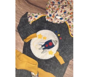 Stickdatei - Rakete und Sterne